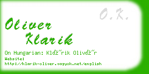 oliver klarik business card